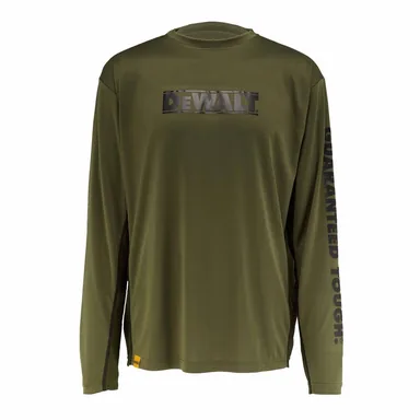 DeWalt DXWW50155-037-3XL, unpowered: Truro Men's 3XL Olive Polyester/Elastane Stretch Performance Long Sleeve Tee Shirt