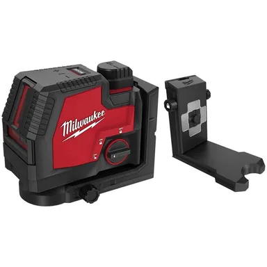 Milwaukee 3521-21-48-35-1311, bundle: 100 ft. USB Green Rechargeable Cross Line Laser Level with Charger with 360° Quick Connect Laser Mount