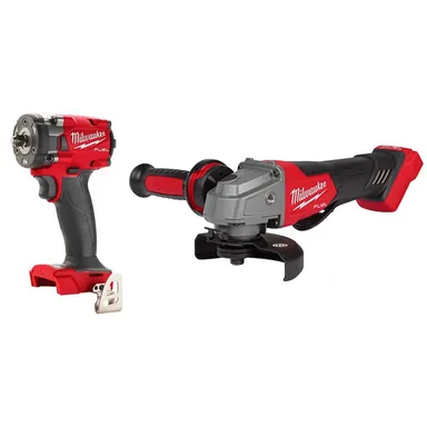 Milwaukee 2854-20-2880-20, bundle: M18 FUEL GEN-3 18V Lithium-Ion Brushless Cordless 3/8 in. Compact Impact Wrench with Friction Ring with Grinder
