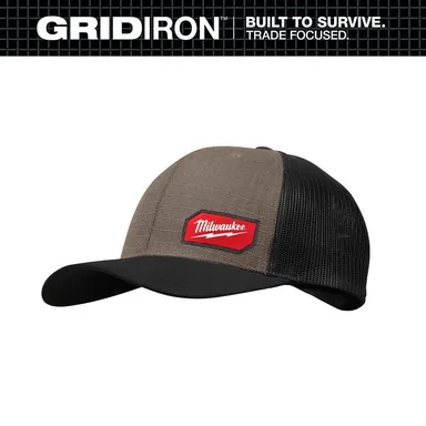 Milwaukee 505N, unpowered: GRIDIRON Snapback Trucker Hat-Brown