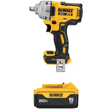 DeWalt DCF891BWDCB205, bundle: 20V Max XR Lithium-Ion Cordless 1/2 in. Impact Wrench with 20V Max Premium 5.0Ah Battery Pack