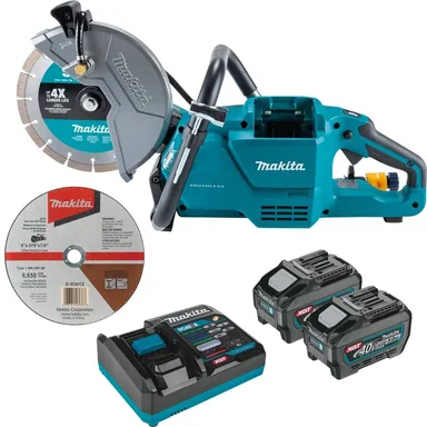Makita GEC03T, kit: Makita GEC03T 40V max XGT Brushless Cordless 9" Power Cutter Kit, with AFT, Electric Brake (5.0 Ah)