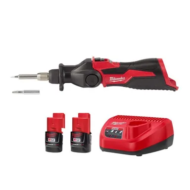 Milwaukee 2488-20-48-59-2420P, bundle: M12 12-Volt Lithium-Ion Cordless Soldering Iron with (2) 2.0 Ah Battery Pack Starter Kit