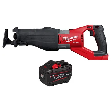 Milwaukee 2722-20-48-11-1813, bundle: M18 FUEL 18V Lith-Ion Brushless Cordless Super SAWZALL Reciprocating Saw with M18 REDLITHIUM FORGE HD 12.0 Ah Battery