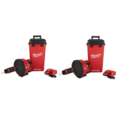 Milwaukee 2772A-21-2772A-21, bundle: M18 FUEL 18-Volt Lithium-Iron Cordless Plumbing Drain Snake Auger Kit w/CABLE DRIVE & 5/16 in. x 35 ft. Cable (2-Tools)