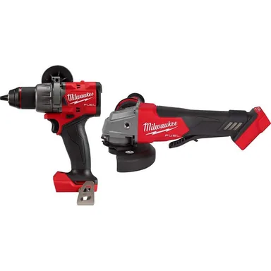 Milwaukee 2904-20-2880-20, bundle: M18 FUEL 18-Volt Lithium-Ion Brushless Cordless 1/2 in. Hammer Drill/Driver and 4-1/2 in./5 in. Grinder w/Paddle Switch