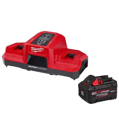Milwaukee 48-59-1881SC, accessory: M18 18V Lithium-Ion REDLITHIUM FORGE 8.0 Ah Battery Pack with M18 18V Dual Bay Simultaneous Super Charger
