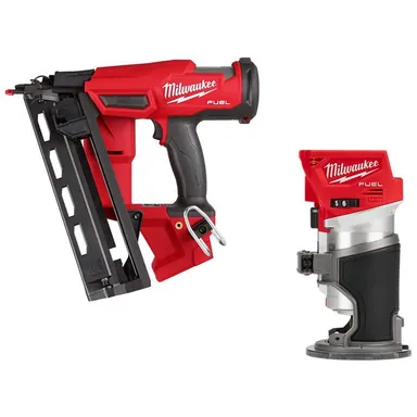 Milwaukee 2841-20-2723-20, bundle: M18 FUEL 18-Volt Lithium-Ion Brushless Cordless Gen II 16-Gauge Angled Finish Nailer with Compact Router