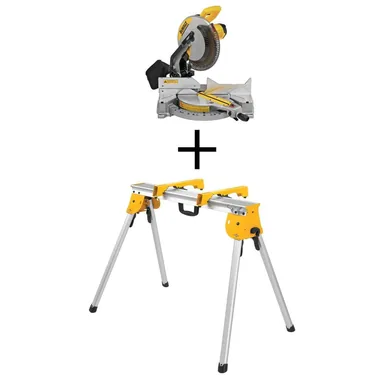 DeWalt DWS715WDWX725B, bundle: 15 Amp Corded 12 in. Compound Single Bevel Miter Saw and Heavy-Duty Work Stand