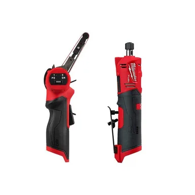 Milwaukee 2483-20-2486-20, bundle: M12 FUEL 12V Lithium-Ion Brushless Cordless 3/8 in. x 13 in. Bandfile and M12 FUEL 1/4 in. Straight Die Grinder