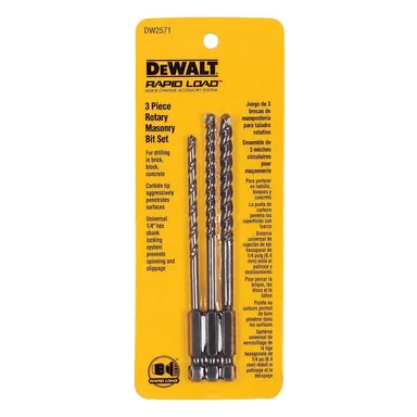 DeWalt DW2571, accessory: Rotary Masonry Bit Set (3-Piece)