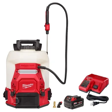 Milwaukee 3019-21PS, kit: M18 18V 4 Gal. Cordless Battery Powered Backpack Pesticide Sprayer Kit w/Switch Tank Interchangeable Capability