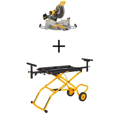 DeWalt DWS780WDWX726, bundle: 15 Amp Corded 12 in. Double Bevel Sliding Compound Miter Saw with 32-1/2 in. x 60 in. Rolling Miter Saw Stand