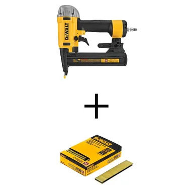 DeWalt DWFP1838W100-2, bundle: Pneumatic 18-Gauge 1/4 in. Crown Corded Stapler and 1/4 in. x 1 in. 18-Gauge Glue Collated Crown Staple (2500 Pieces)