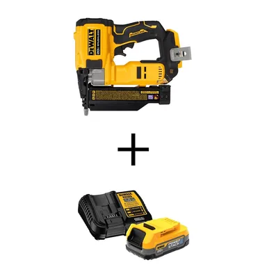 DeWalt DCN623BW034C, bundle: ATOMIC 20V MAX Lithium-Ion Cordless 23-Gauge Pin Nailer with POWERSTACK 1.7 Ah Battery and Charger