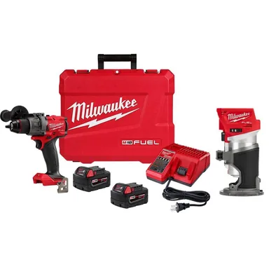Milwaukee 2904-22-2723-20, bundle: M18 Fuel 18-V Lithium-Ion Brushless Cordless 1/2 in. Hammer Drill Driver Kit with M18 FUEL Compact Router