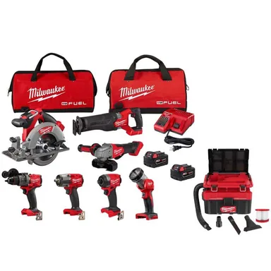 Milwaukee 3697-27-0970-20, bundle: M18 FUEL 18-Volt Lithium-Ion Brushless Cordless Combo Kit (7-Tool) w/M18 FUEL PACKOUT Vacuum
