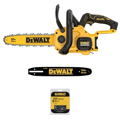 DeWalt DCCS621BW612B12, bundle: 20-Volt MAX 12 in. Brushless Cordless Battery Powered Chainsaw (Tool Only) with Extra 12 in. Bar and Chain