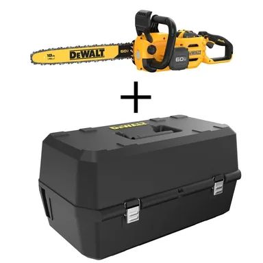 DeWalt DCCS672X1W6KBOX, bundle: FLEXVOLT 60V MAX 18 in. Brushless Cordless Chainsaw Kit with (1) 3.0 Ah Battery and Charger w/Chainsaw Carry Case