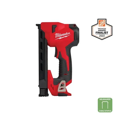 Milwaukee 2448-20, bare tool: M12 12-Volt Lithium-Ion Cordless Cable Stapler (Tool-Only) (photograph from the Home Depot listing)
