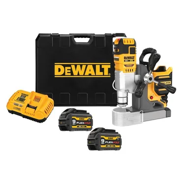 DeWalt DCD1624GX2, kit: 20V MAX XR Lithium-Ion Brushless Cordless 5/8 in. Magnetic Drill Press with (2) Flexvolt 9Ah Batteries, Charger and Case (photograph from the Home Depot listing)