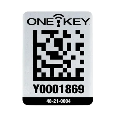 Milwaukee 48-21-0004, accessory: Large ONE-KEY Asset ID Tags For Metal Surfaces (25-Tags) (photograph from the Home Depot listing)