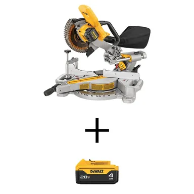 DeWalt DCS361BW204, bundle: 20V MAX Cordless 7-1/4 in. Sliding Miter Saw and (1) 20V MAX Premium Lithium-Ion 4.0Ah Battery