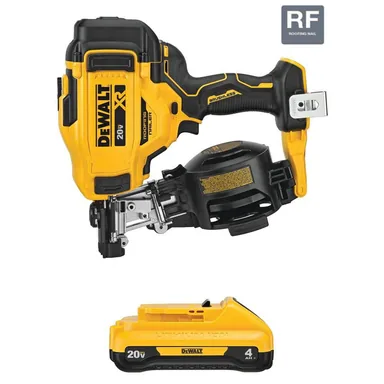 DeWalt DCN45RNBWB240, bundle: 20-Volt MAX Lithium-Ion 15° Electric Cordless Roofing Nailer with 20-Volt MAX Compact 4. 0Ah Battery Pack
