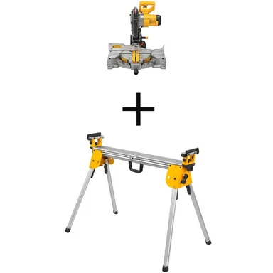 DeWalt DWS713WDWX724, bundle: 15 Amp Corded 10 in. Compound Single Bevel Miter Saw with 29.8 lbs. Compact Miter Saw Stand with 500 lbs. Capacity