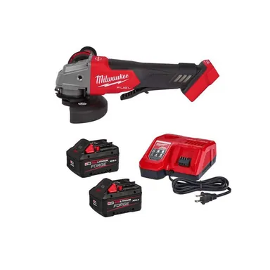 Milwaukee 2880-20-48-59-1881F, bundle: M18 FUEL 18V Lithium-Ion Brushless Cordless 4-1/2 in. /5 in. Grinder w/ (2) FORGE 8.0 Ah Batteries & Charger