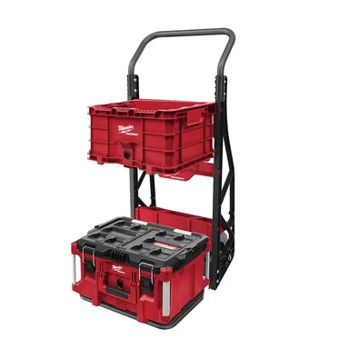Milwaukee 48-22-8415-48-22-8425-48-22-8440, bundle: PACKOUT 20 in. 2-Wheel Utility Cart with Large Tool Box and Crate (3-Piece)
