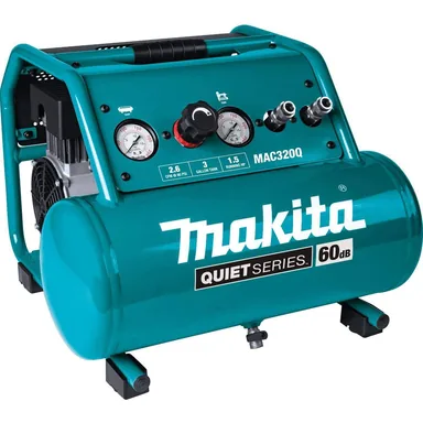 Makita MAC320Q, standalone tool: Makita MAC320Q Quiet Series 1-1/2 HP, 3 Gallon, Oil-Free, Electric Air Compressor