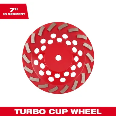 Milwaukee 49-93-7795, accessory: 7 in. DIAMOND MAX Segmented Turbo Diamond Cup Wheel (photograph from the Home Depot listing)