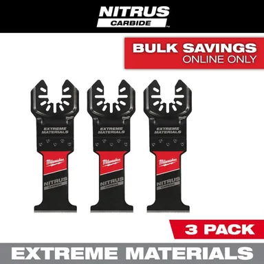 Milwaukee 49-25-1573, accessory: 1-3/8 in. Nitrus Carbide Universal Fit Extreme Materials Cutting Oscillating Multi-Tool Blade (3-Pack)