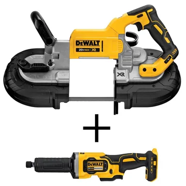 DeWalt DCS374BW426B, bundle: 20V MAX XR Cordless Brushless Deep Cut Band Saw and 1-1/2 in. Die Grinder
