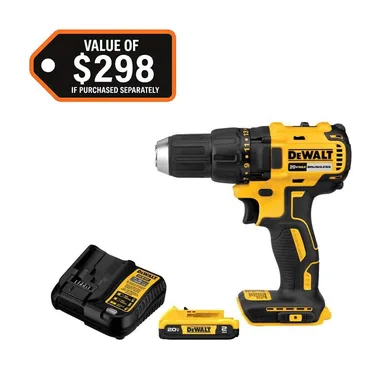DeWalt DCD777D1, kit: 20-Volt MAX Lithium-Ion Cordless 1/2 in. Compact Drill/Driver Kit with 2.0 Ah Battery and Charger