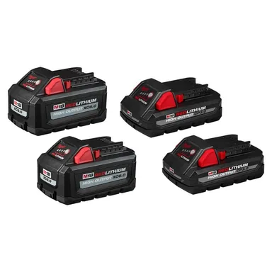 Milwaukee 48-11-1862-48-11-1837, bundle: M18 18-Volt Lithium-Ion High Output 6.0Ah and 3.0Ah Battery Pack (4-Pack)