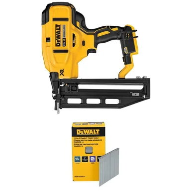 DeWalt DCN662BW16200-1, bundle: 20V MAX XR 16-Gauge Lithium-Ion Cordless Finish Nailer (Tool Only) and 2 in. x 16 GA Straight Finish Nails (1000-Pack)