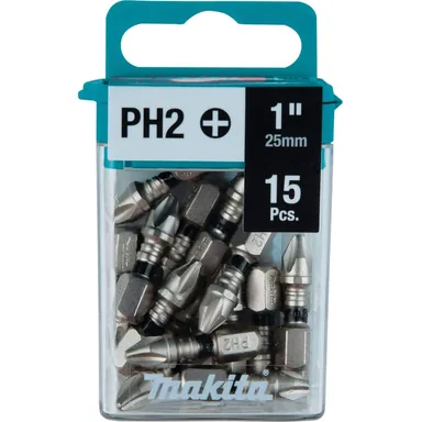 Makita E-00664, accessory: Makita E-00664 Impact XPS #2 Phillips 1" Insert Bit, 15/pk