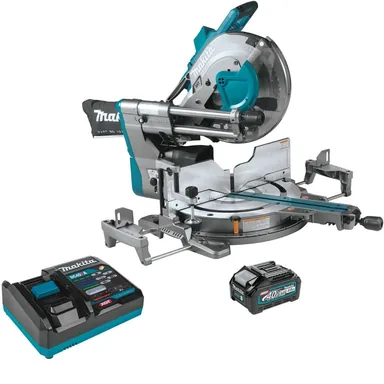 Makita GSL04M1, kit: Makita GSL04M1 40V max XGT Brushless Cordless 12" Dual-Bevel Sliding Compound Miter Saw Kit, AWS Capable (4.0Ah)