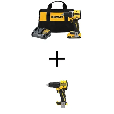 DeWalt DCD794D1WCD799B, bundle: ATOMIC 20V Lithium-Ion Cordless Compact 1/2 in. Drill/Driver Kit and 1/2 in. Hammer Drill with 2Ah Battery and Charger