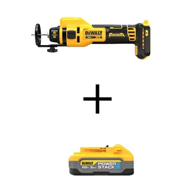 DeWalt DCE555BWDCBP520, bundle: XR 20V Lithium-Ion Cordless Rotary Drywall Cut-Out Tool with Powerstack 20V Lithium-Ion 5.0Ah Battery Pack
