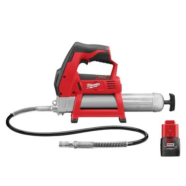 Milwaukee 2446-20-48-11-2420, bundle: M12 12V Lithium-Ion Cordless Grease Gun with 2.0 Ah Compact Battery