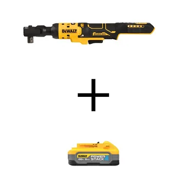 DeWalt DCF512BWDCBP520, bundle: ATOMIC 20-Volt MAX Lithium-Ion 1/2 in. Cordless Ratchet with POWERSTACK 20-Volt Lithium-Ion 5.0Ah Battery Pack
