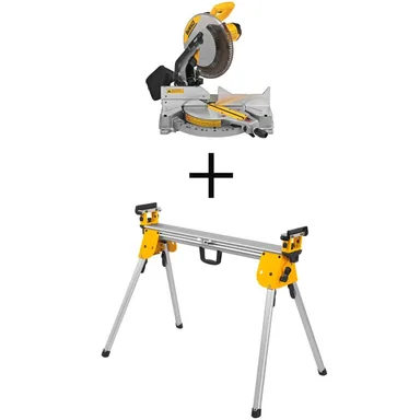 DeWalt DWS715WDWX724, bundle: 15 Amp Corded 12 in. Single Bevel Compound Miter Saw with 500 lbs. Capacity Compact Miter Saw Stand