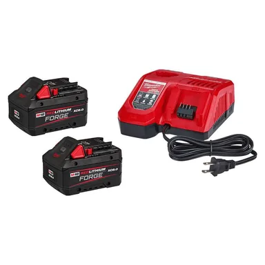 Milwaukee 48-59-1881F, accessory: M18 18-Volt Lithium-Ion REDLITHIUM FORGE Starter Kit with (2) 8. 0Ah Battery and Rapid Charger