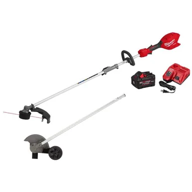 Milwaukee 3016-21ST-49-16-2718, bundle: M18 FUEL 18V 16 in. Brushless Cordless Battery Powered QUIK-LOK String Trimmer 8.0 Ah FORGE Kit w/ Edger Attachment
