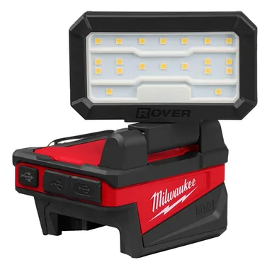 Milwaukee 2359-20, bare tool: M18 18-Volt Lithium-Ion Cordless 1000 Lumens ROVER Compact Folding Flood Light with USB Charging (Tool-Only)