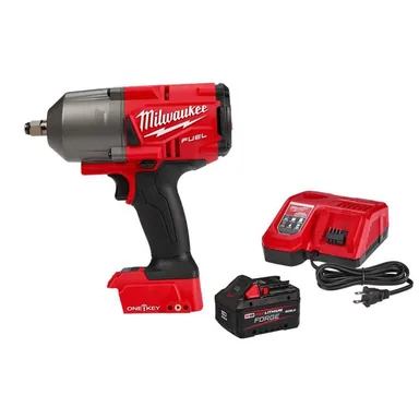 Milwaukee 2863-20-48-59-1881, bundle: M18 FUEL ONE-KEY 18V Lith-Ion Brushless Cordless 1/2 in. Impact Wrench w/ Friction Ring w/ FORGE 8.0Ah Battery & Charger