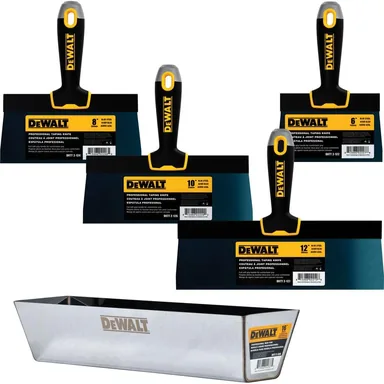 DeWalt DXTT-3-164, unpowered: 6/8/10/12 in. Blue Steel Taping Knife Set with 14 in. Mud Pan
